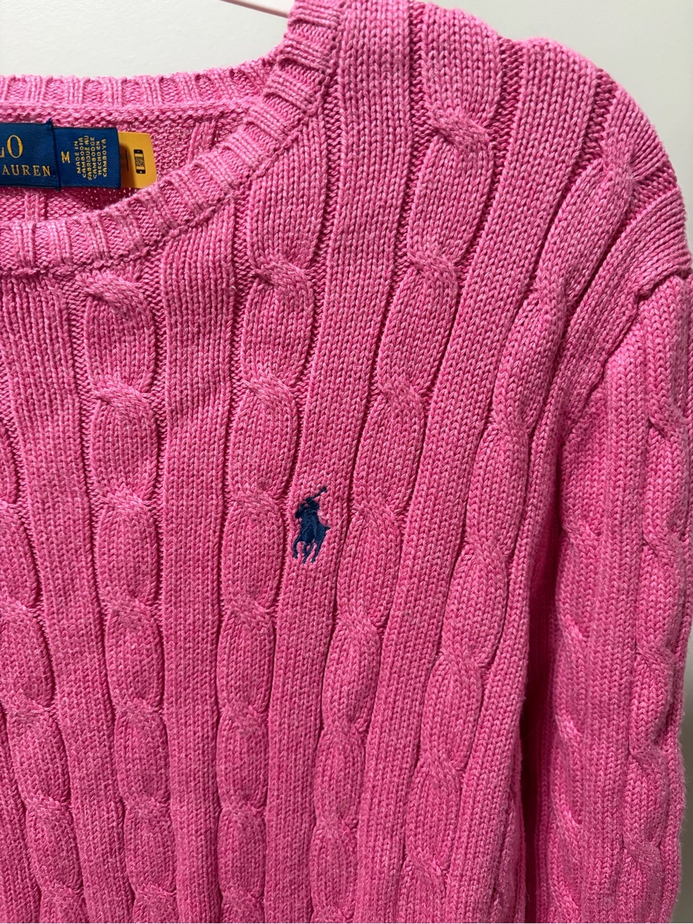 Ralph Lauren Pink Cable-Knit Crewneck Sweater - Picture 2 of 4